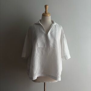 COUNTRY ROAD White Organic French Linen Top / AUS 10